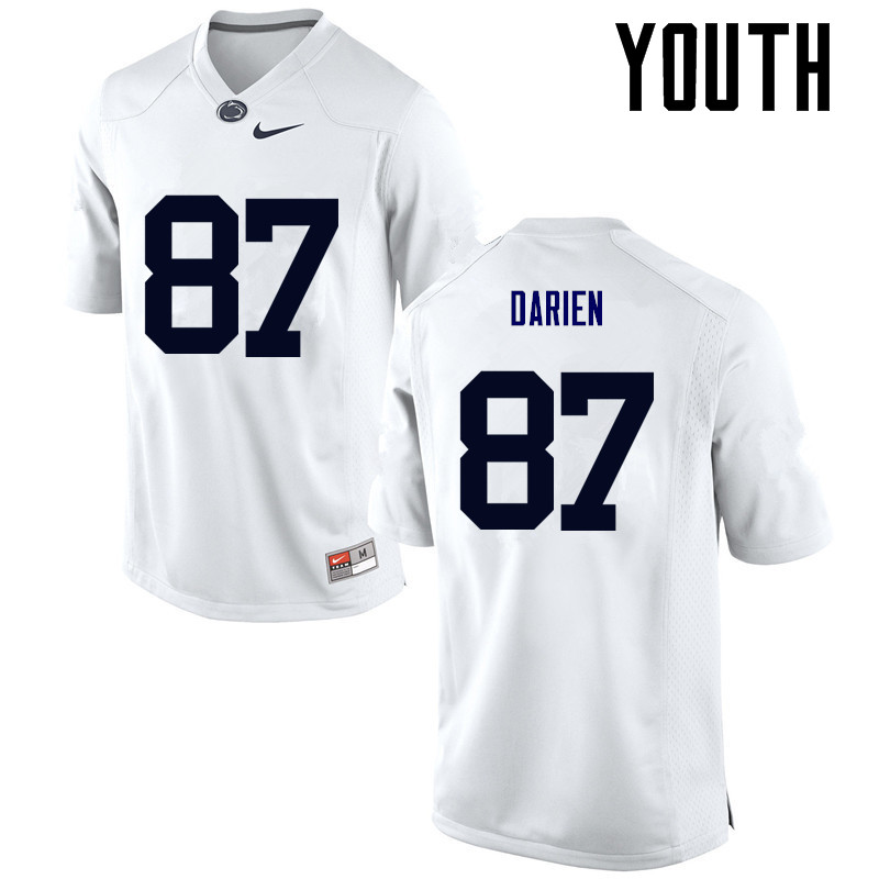 NCAA Nike Youth Penn State Nittany Lions Dae'lun Darien #87 College Football Authentic White Stitched Jersey YBC4598JO